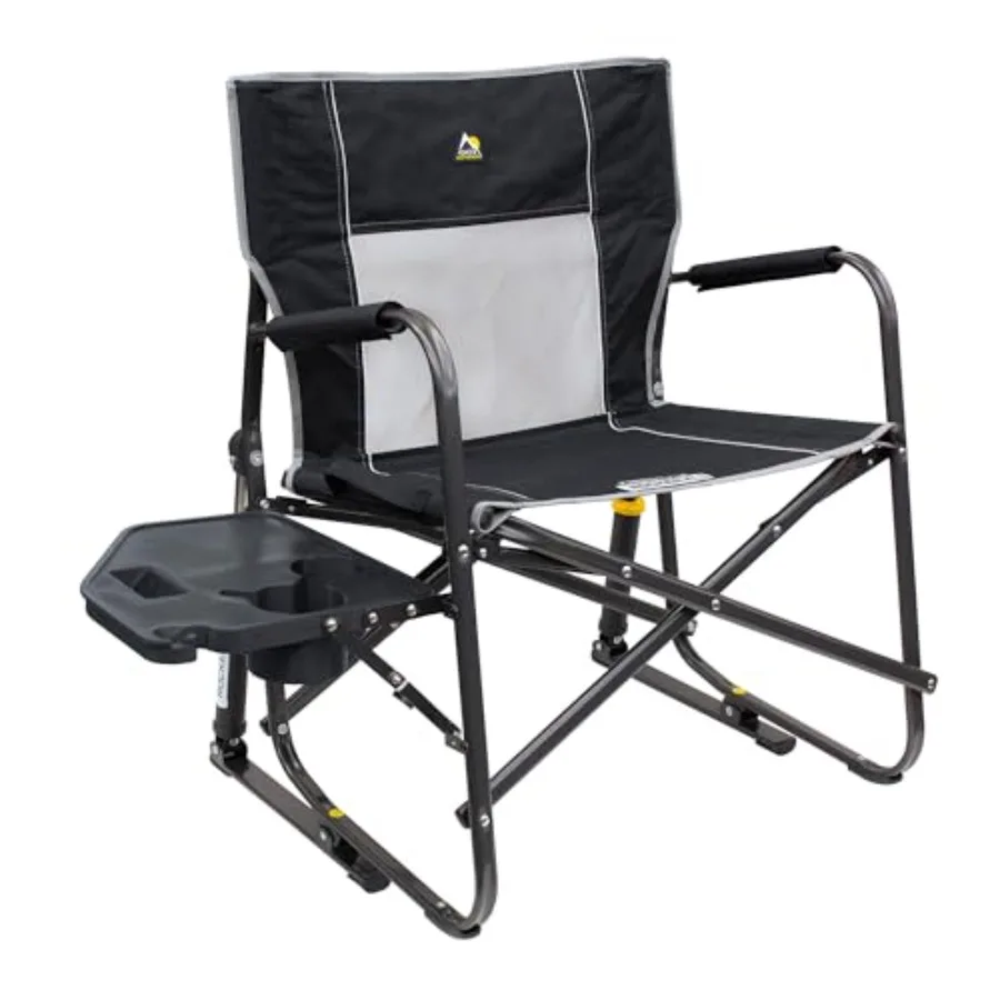 

Кемпинговое кресло-качалка Freestyle Rocker XL с боковым столиком, портативное складное кресло с прочными подлокотниками и держателем для напитков, комфортное