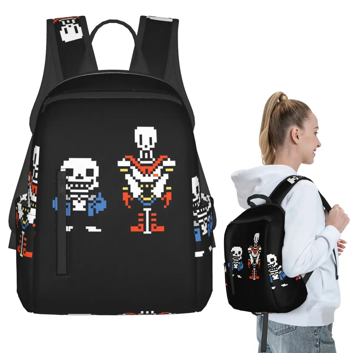 Undertale Sans And Papyrus (14) Backpack Student BookBag Boys Girls School Bag Laptop Shoulder Bags Men Women