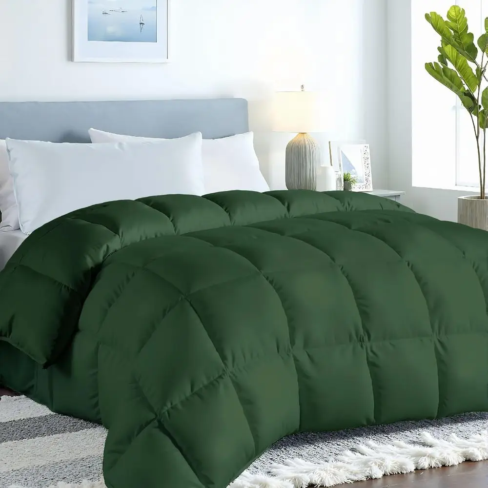 

Всесезонное стеганое одеяло-вкладыш Comorter размера Queen с 8 креплениями, альтернатива пуху, с боковым швом