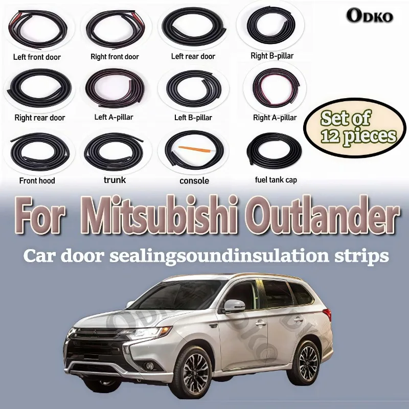 Car Door Seal Strip Rubber Noise Insulation Dustproof Seal Strip Not easy to Fall off For Mitsubishi Outlander Car Accessories