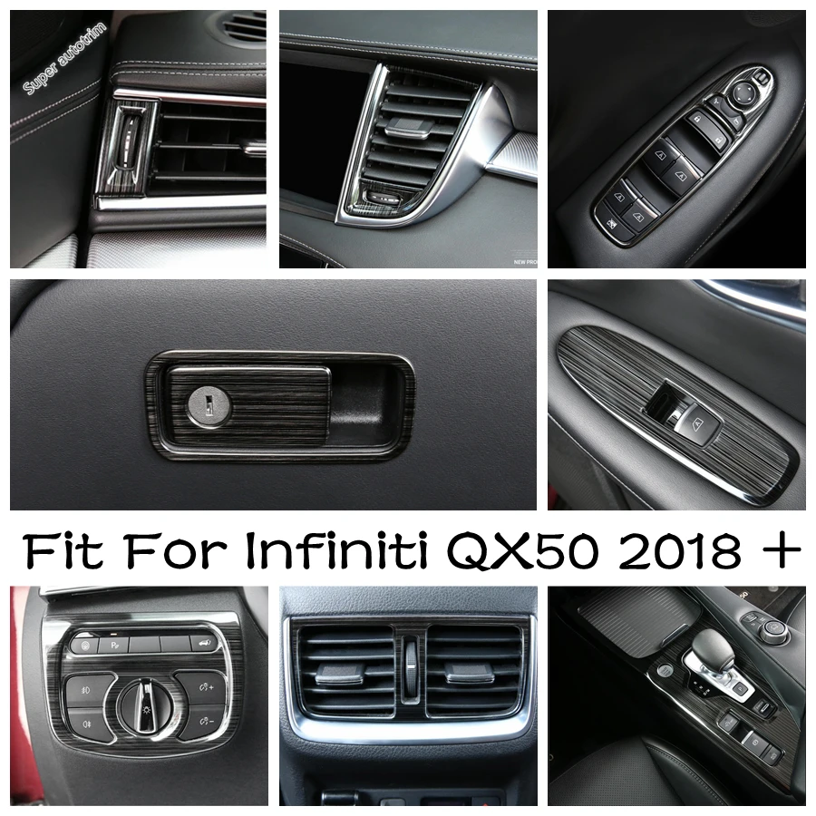 

Car Door Handle Holder Window Lift Button / Dashboard & Rear Air Conditon AC Vent Cover Trim For Infiniti QX50 2018 - 2022