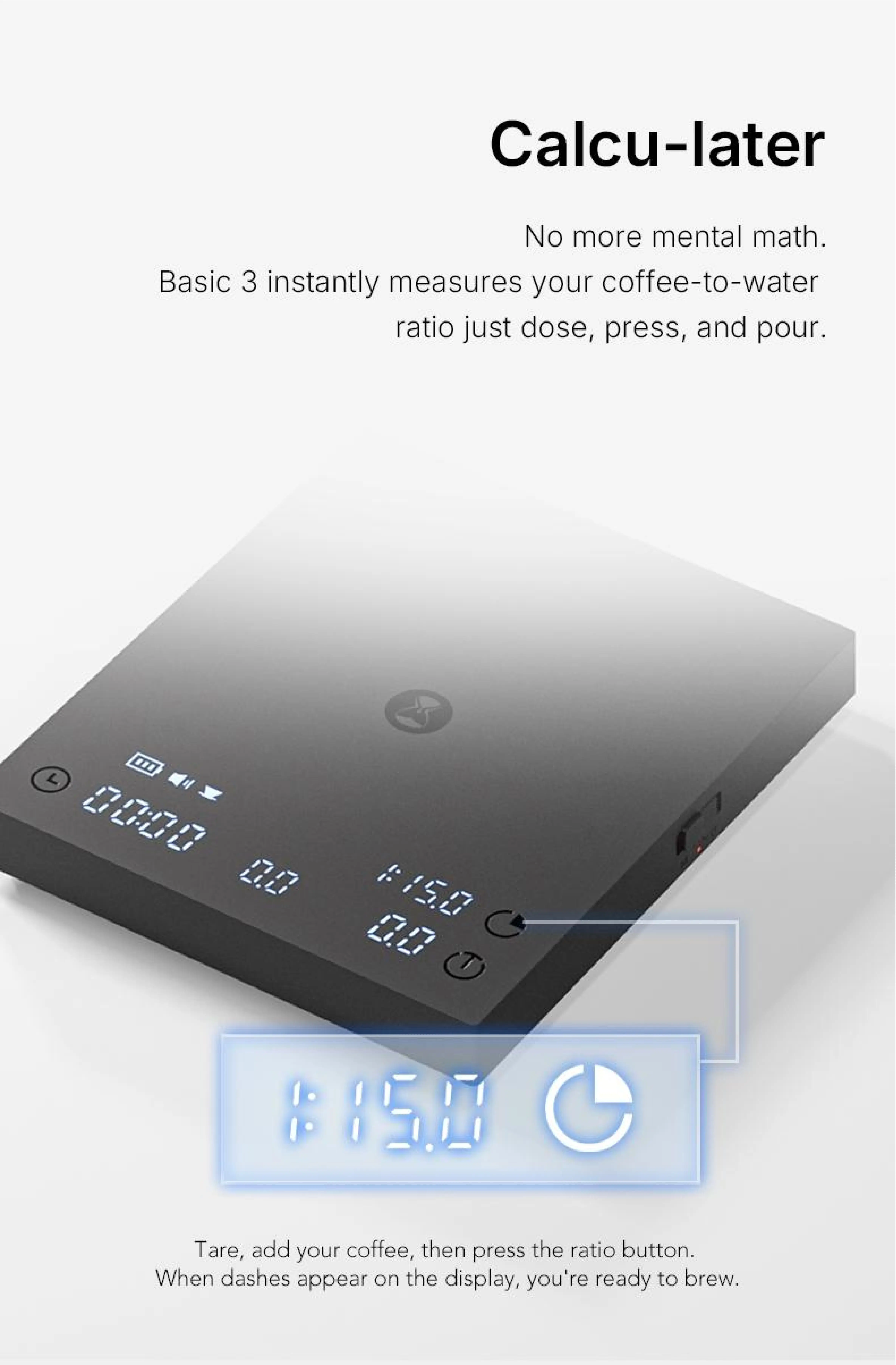 TIMEMORE Black Mirror Basic 3 Kaffeewaage Küchenwaage Digitale Waage Mini-Wiegeplattform Schlanker Intelligenter Leichtgewicht – Detail 6