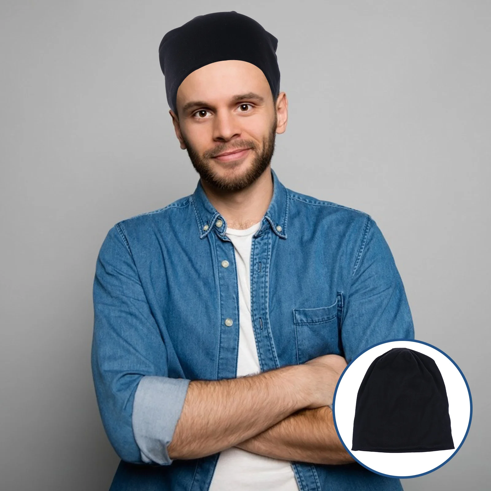 1Pcs Cotton Beanie Hat for Men and Women Winter Warm Solid Color Knit Cap Outdoor Headwear Fashion Unisex Sleeve Hat