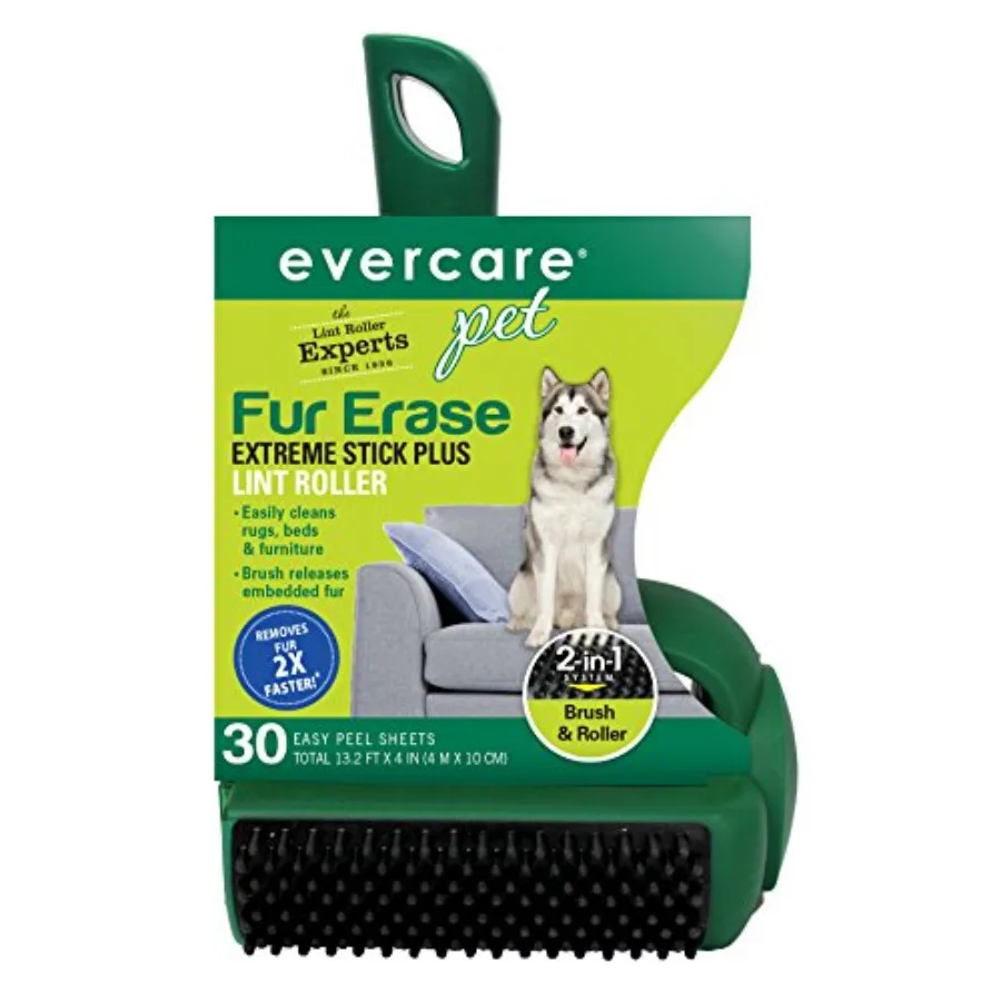 

Pet Fur Erase Extreme Stick Plus 30 Sheet Lint Roller for Furniture and Carpets Black Heavy-Duty Lint Removal