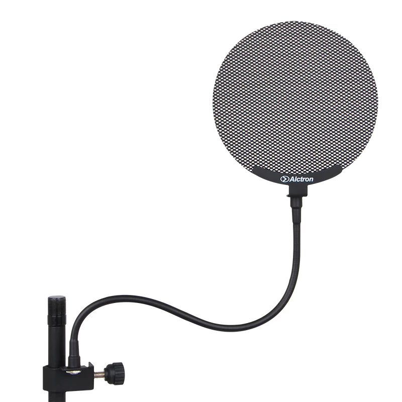 All Metal Mesh Pop Filter Mesh Cover with Flexible Gooseneck for Microphones Mic