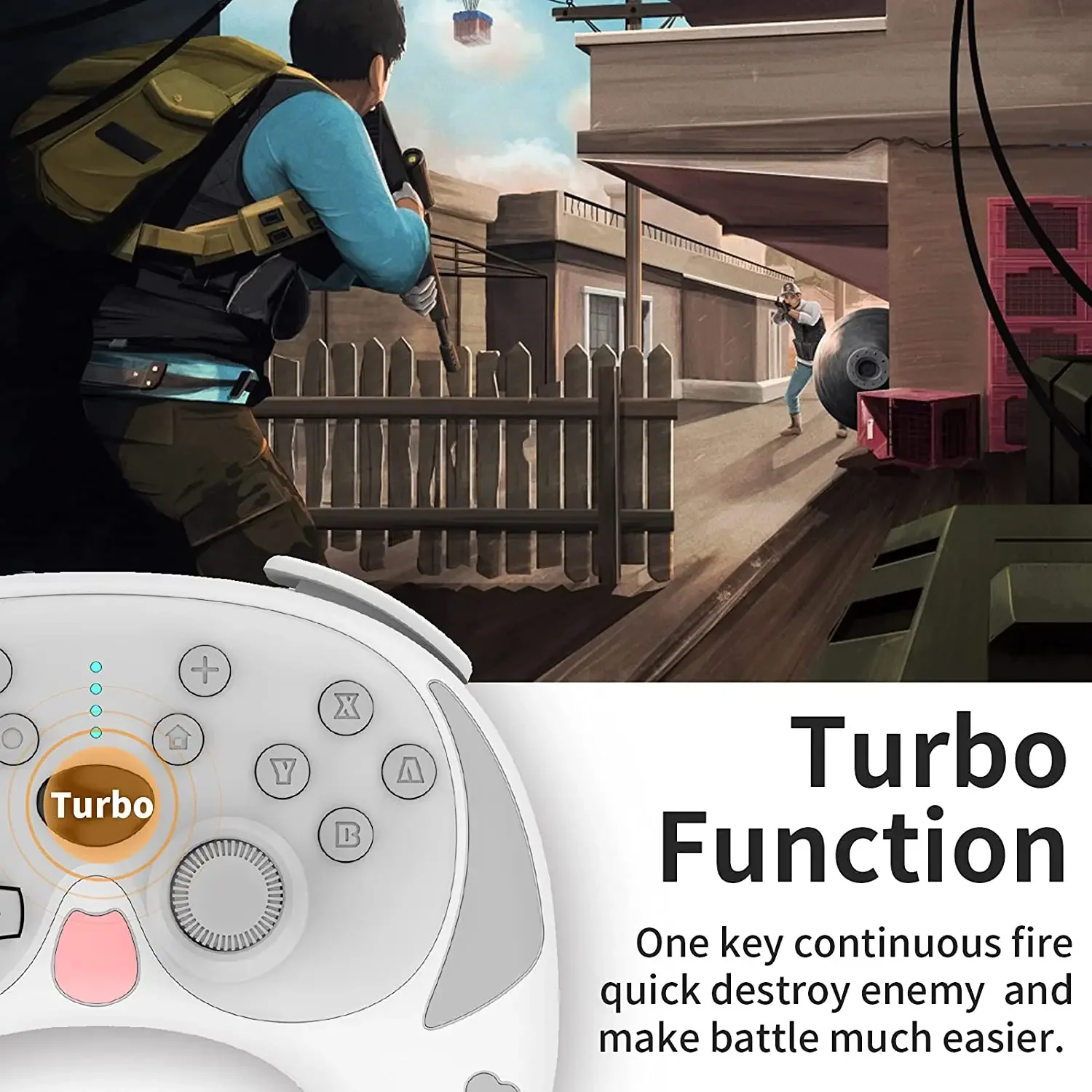 Wireless Pro Game Controller for Nintendo Switch/Switch Lite Puppy Design Replacement Wake-up Function Dual Turbo Vibration