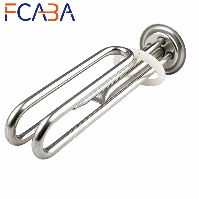 FCABA Stainless Steel Heating Tube Element 220V 3KW 210mm Tube Length Electric Resistance Water Heater Pipe
