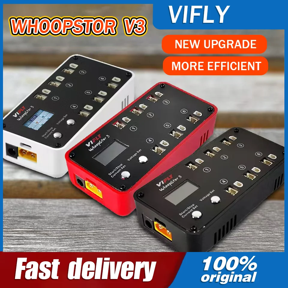 NEW VIFLY WhoopStor 3 V3 6 Ports 1S LIPO Battery Charger Discharger Storage Function for FPV Tinywhoop 4.2V 4.35V BT2.0 PH2.0