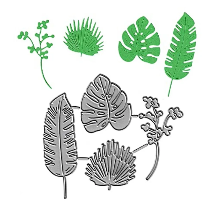

Summer Cutting Dies, Spring Tropic Leaf Flower Die Cuts Metal Embossing Stencils Template Mould for Card Scrapbooking and DIY C