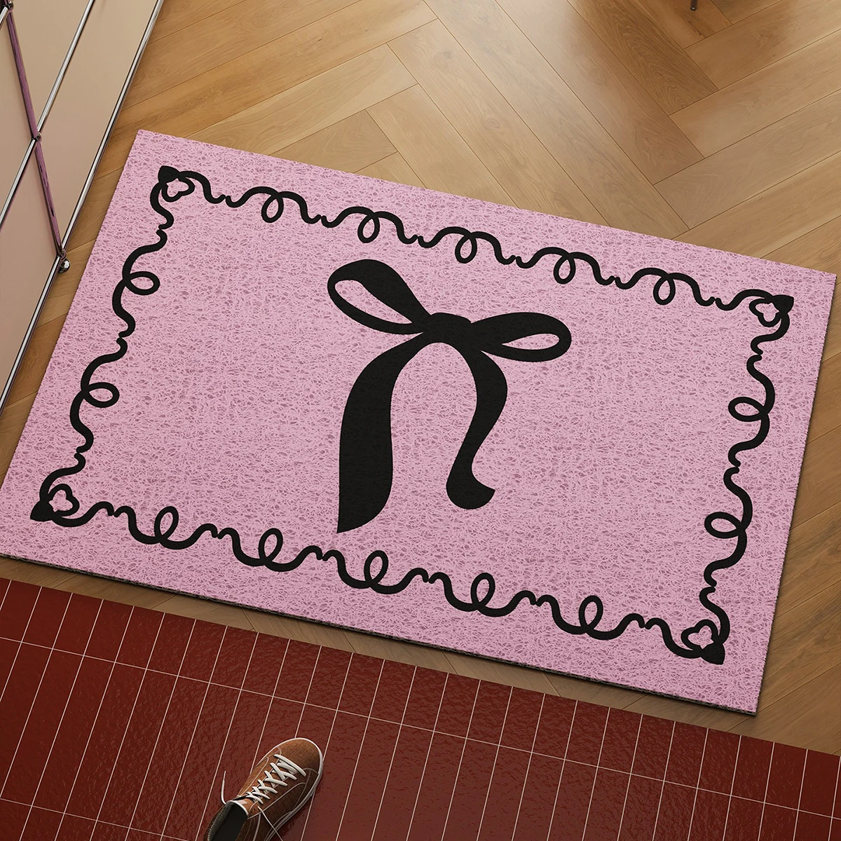 Bow-knot Creative Design Entrance Doormat Welcome Rug PVC Anti-slip Wear-resistant Area Carpet Entry Door Floor Mats Fußabtreter