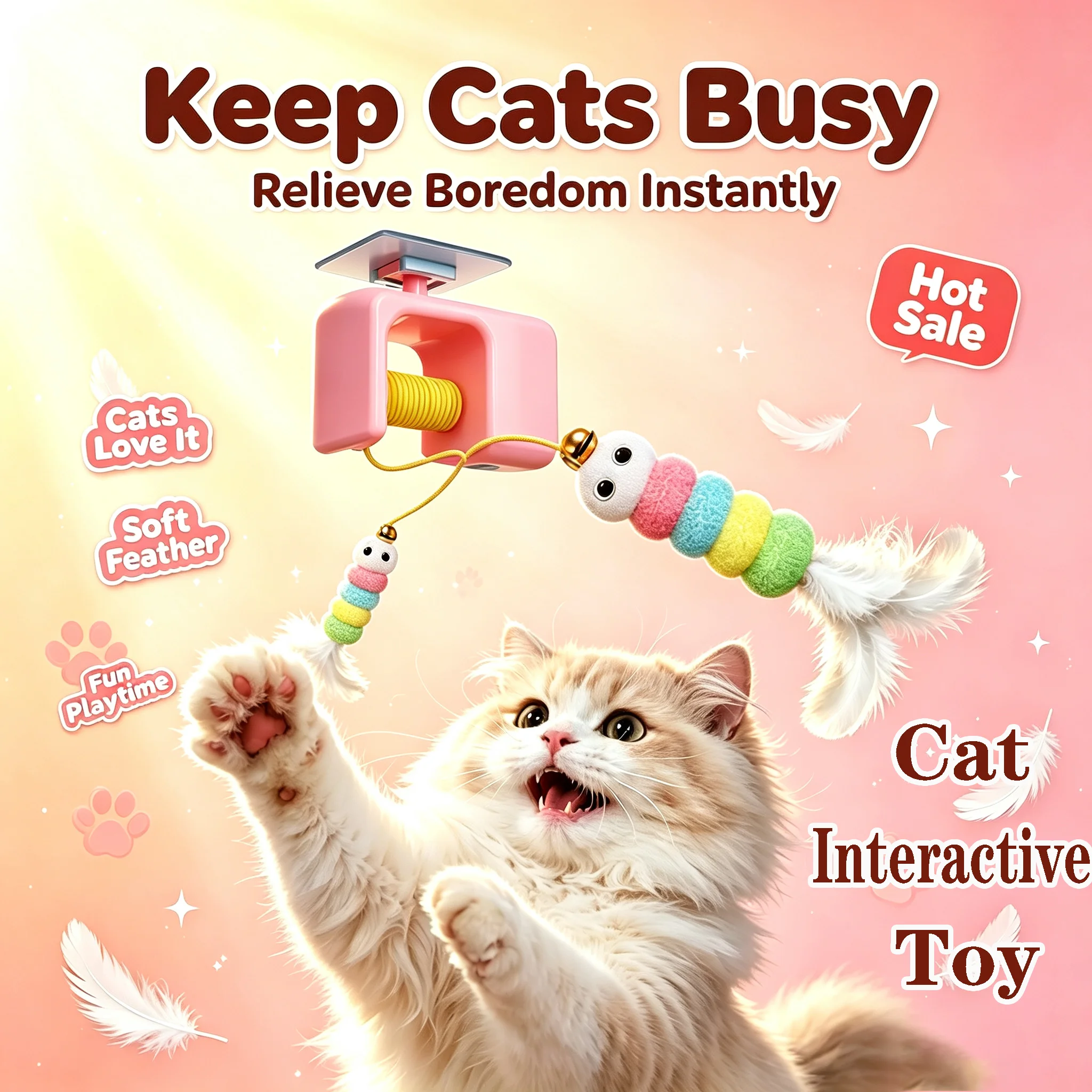 Popular New Hanging Door Interactive Electric Cat Toys Automatic Rolling Cat Ball Funny Self Entertainment Pet Toys for Cats