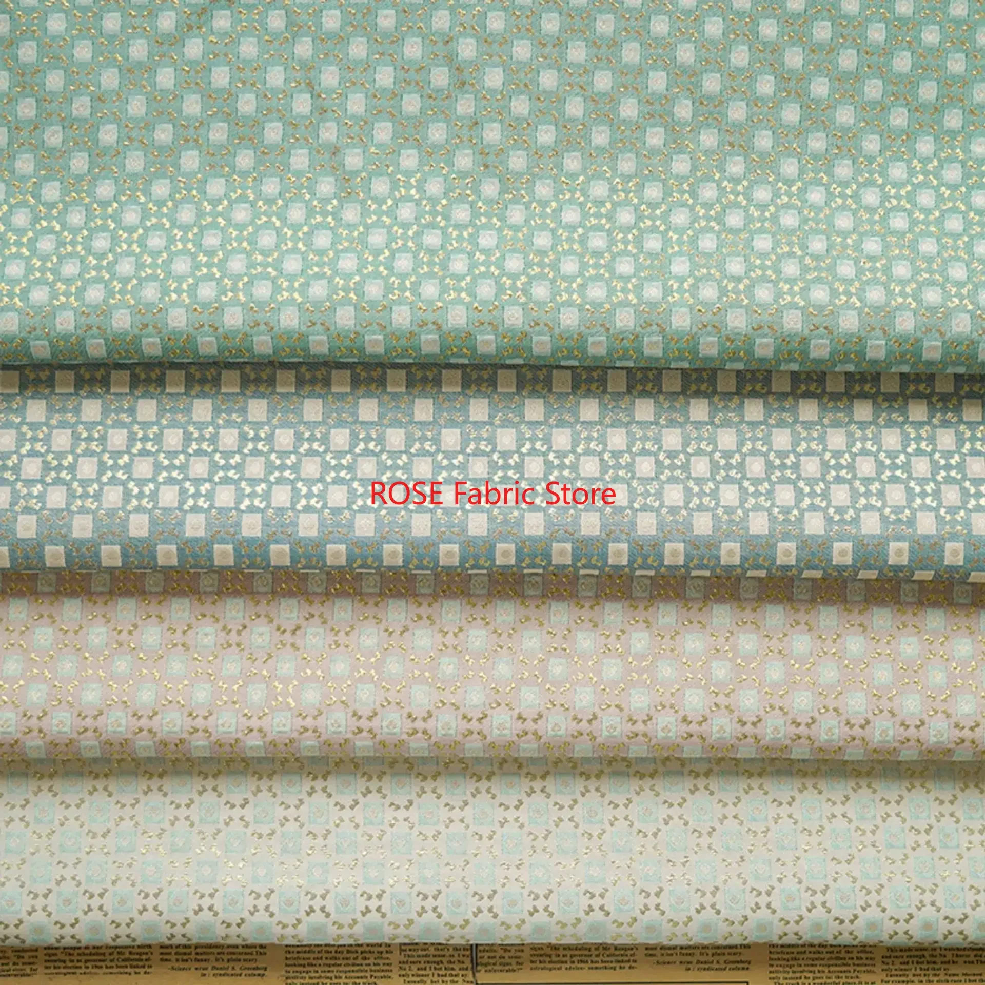 1-метровая золотая шелковая рельефная жаккардовая ткань с геометрическим рисунком, простое платье, юбка, сумка, наволочка, декоративная швейная ткань
