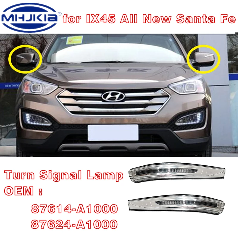 For Hyundai IX45 All New Santa Fe 13-17 Outside Mirror LED Signal Lamp 87614-A1000 87624-A1000 Left and right turn signal lamps