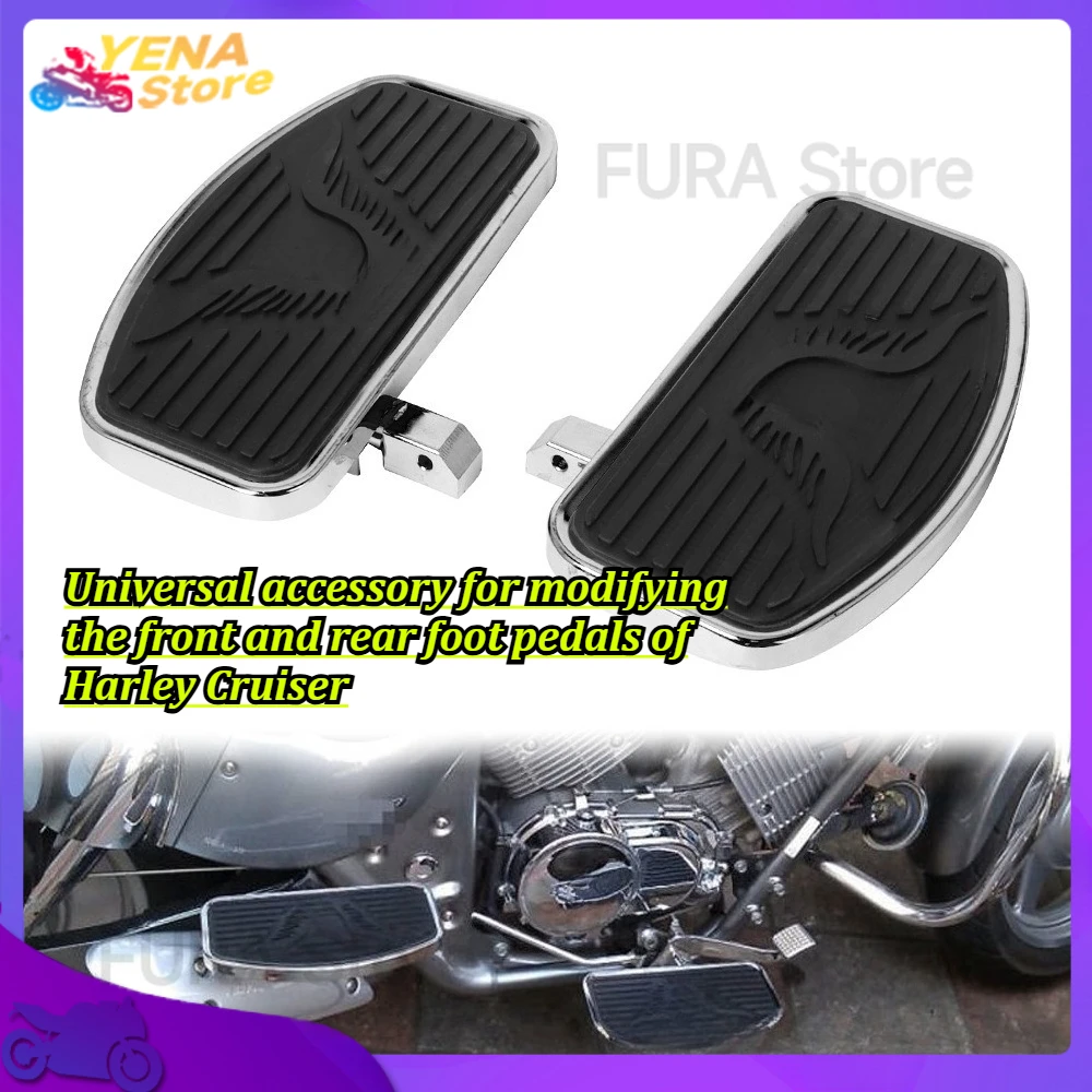 

Universal accessory for modifying the front and rear foot pedals of Harley Cruiser, Prince, and other motorcycles