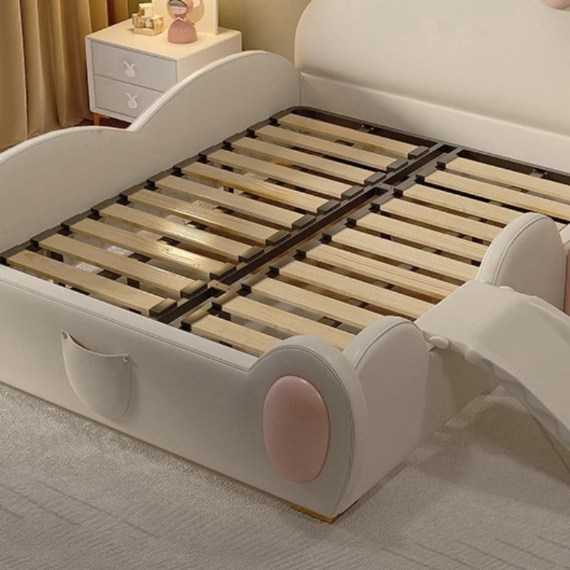 girl Children's bed princess modern minimalist cartoon bed pink rabbit with guardrail cama matrimonial bedroom furniture