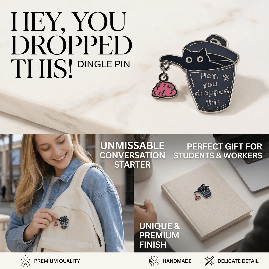Cute Hilarious Ebony Cat Garbage Bin Enamel Brooch Snarky Meme Alloy Badge Ironic Quote Rucksack Collar Pin Novelty Gift