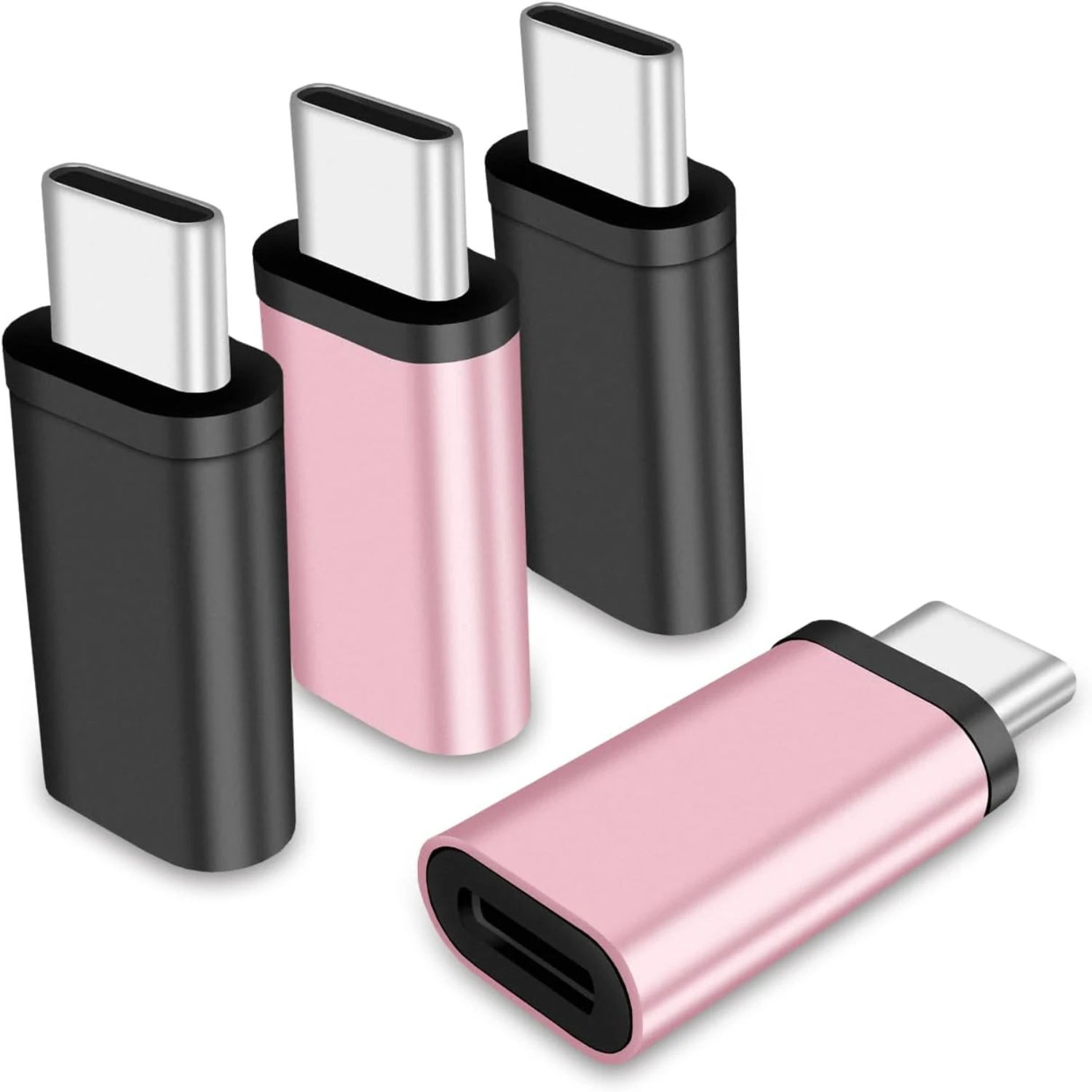 

4 Pack of Lightning Female to Male Adapters - High Speed 3.0 USB Type C Charger Connectors for 15/15 Max/15 Plus Air Pixel - Com