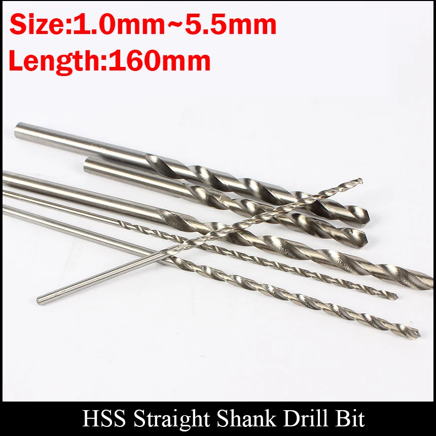 4.2mm 4.3mm 4.4mm 4.5mm 4.6mm 4.7mm 160mm Extra Long Metal Wood AL Plastic High Speed Steel HSS Straight Shank Twist Drill Bit