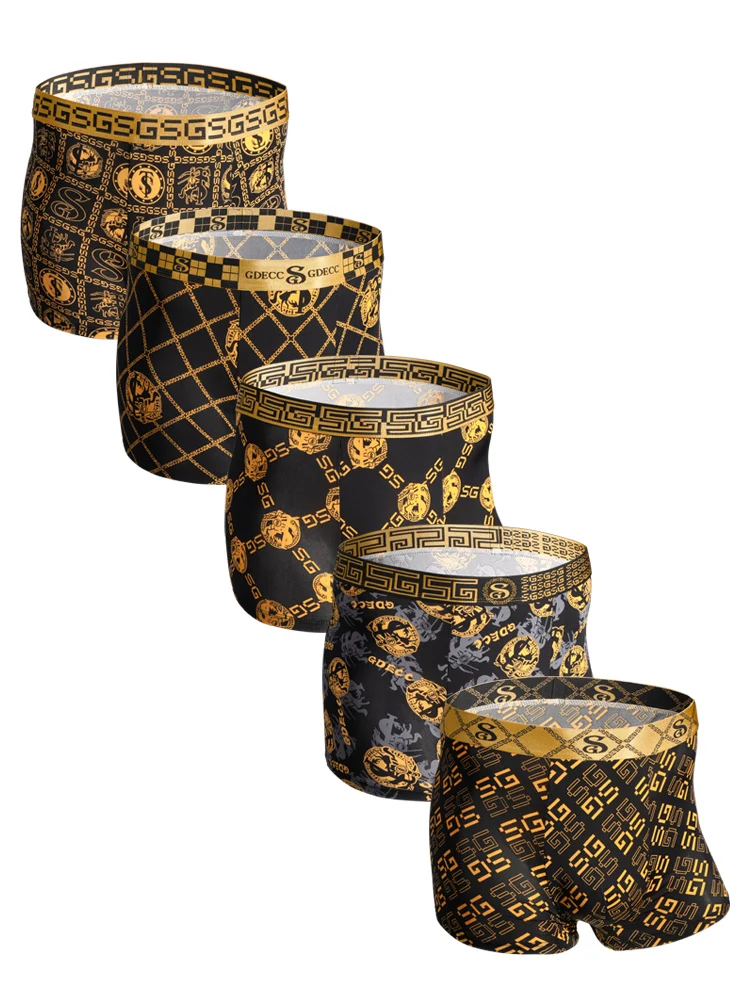 

GDECC Men's Boxer Briefs Luxurious Comfortable Underwear Soft Breathable Casual Boxer Shorts