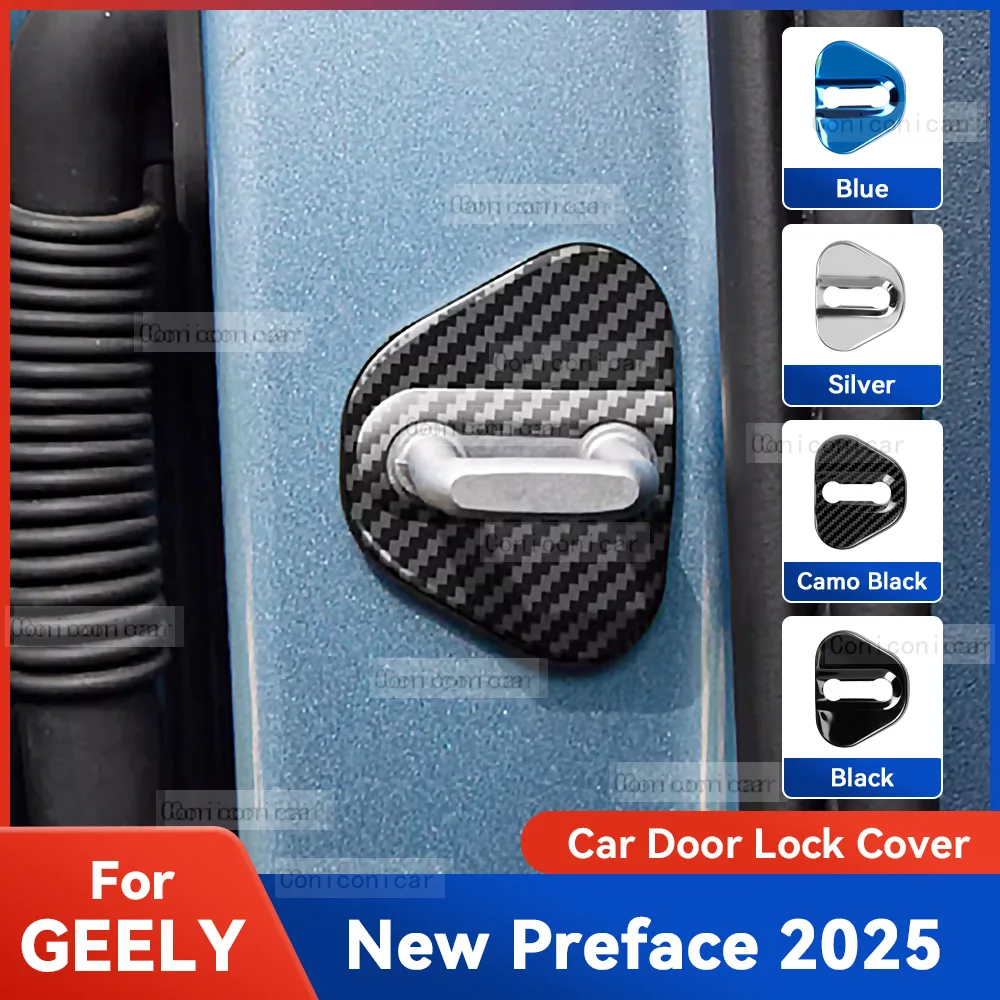 

Auto Car Door Lock Protect Cover Emblems Case Stainless Steel Decoration For GEELY New Preface GL GF 2025 Protection Accessories