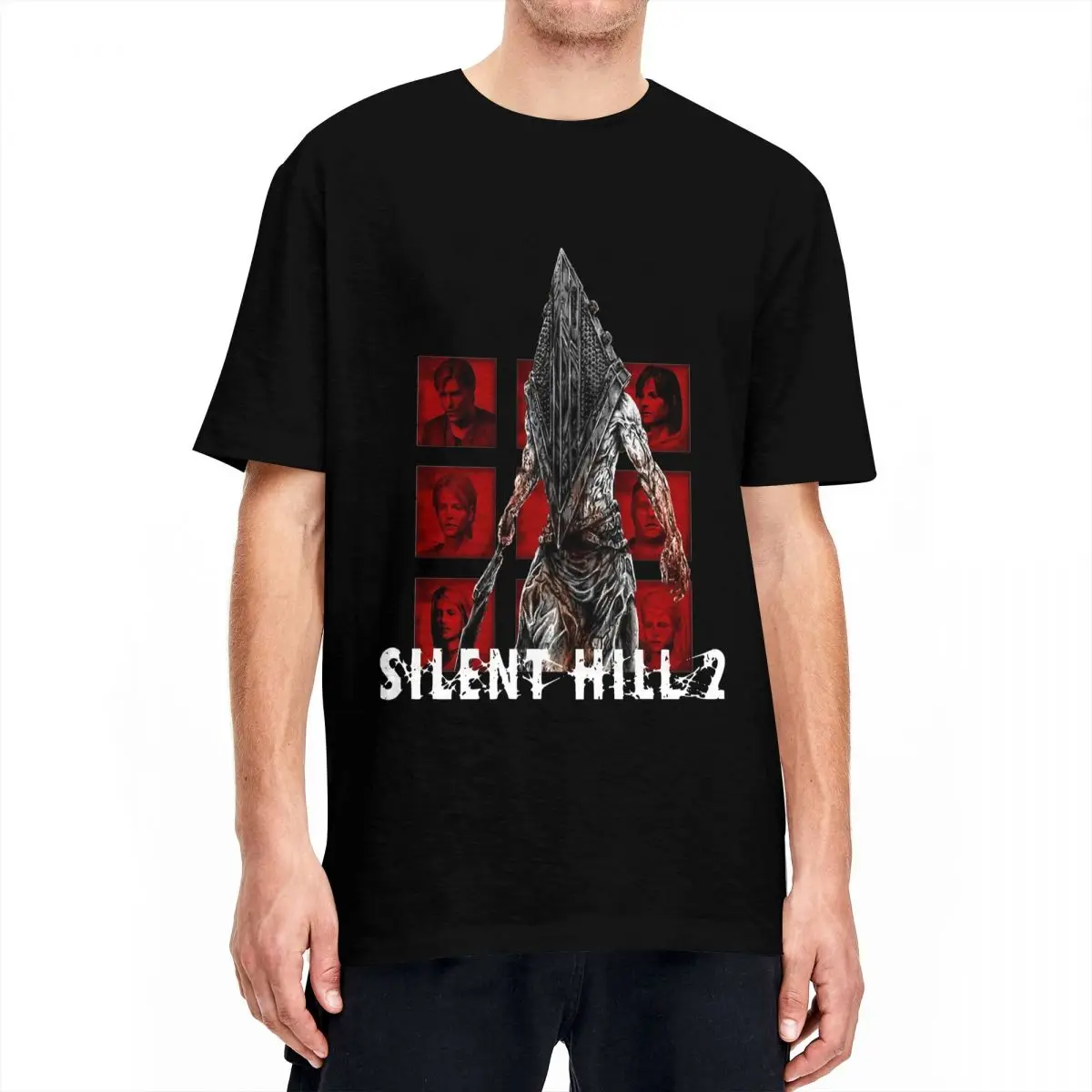 Silent Hill 2 Horror Pyramid T Shirt Game Trendy Cool T Shirts Short Sleeve Funny Tops Summer Pure Cotton Round Neck 6XL Tees