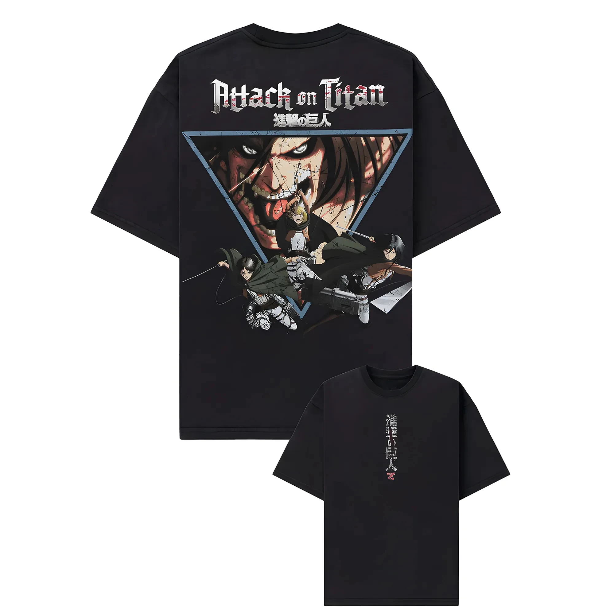 Bandai Attack on Titan Animation Derivatives Eren Jaeger Bedrucktes Kurzarm-T-Shirt für Herren und Damen, Sommermode, Street-Top
