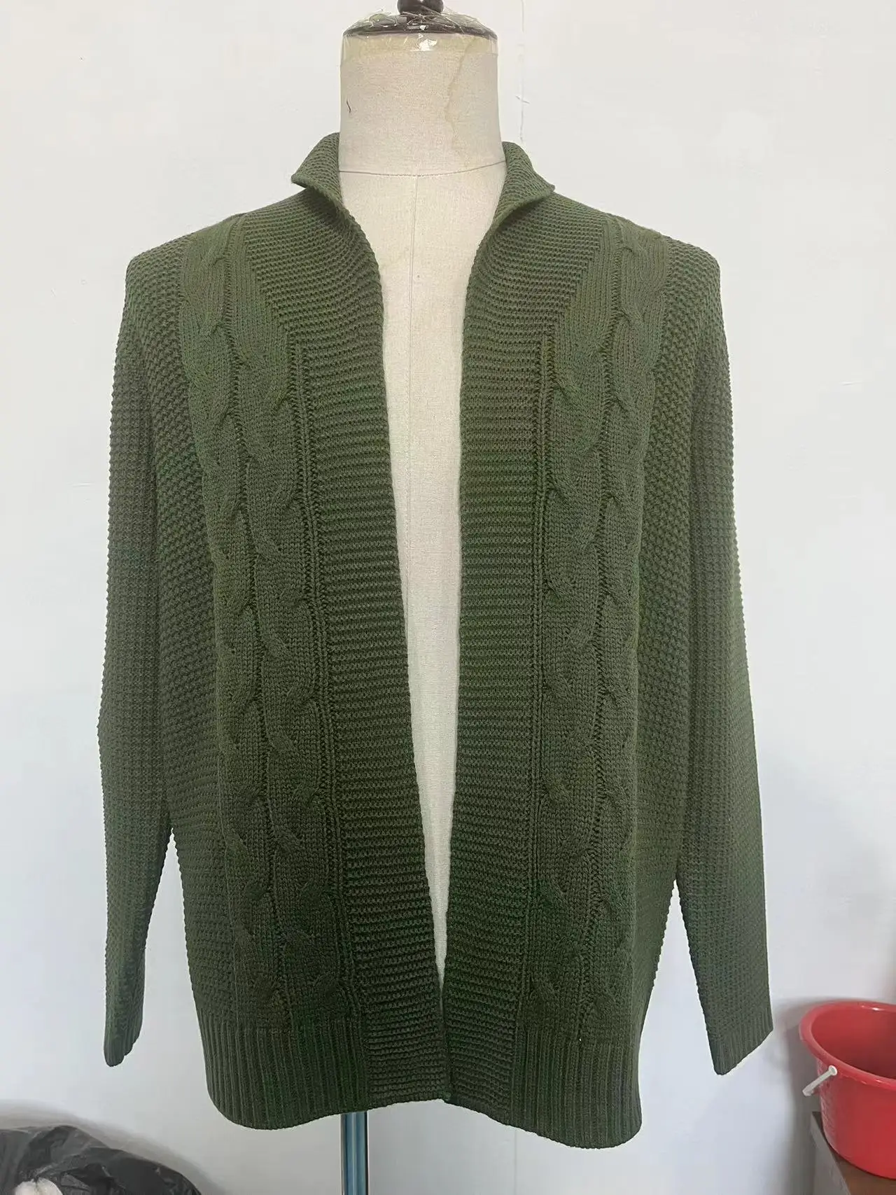 Men Cardigan Sweater Knitted Coat Casual Vintage Knitwear Stretch Stand Collar Outerwear 2025 Autumn Winter Daily Knit Jacket