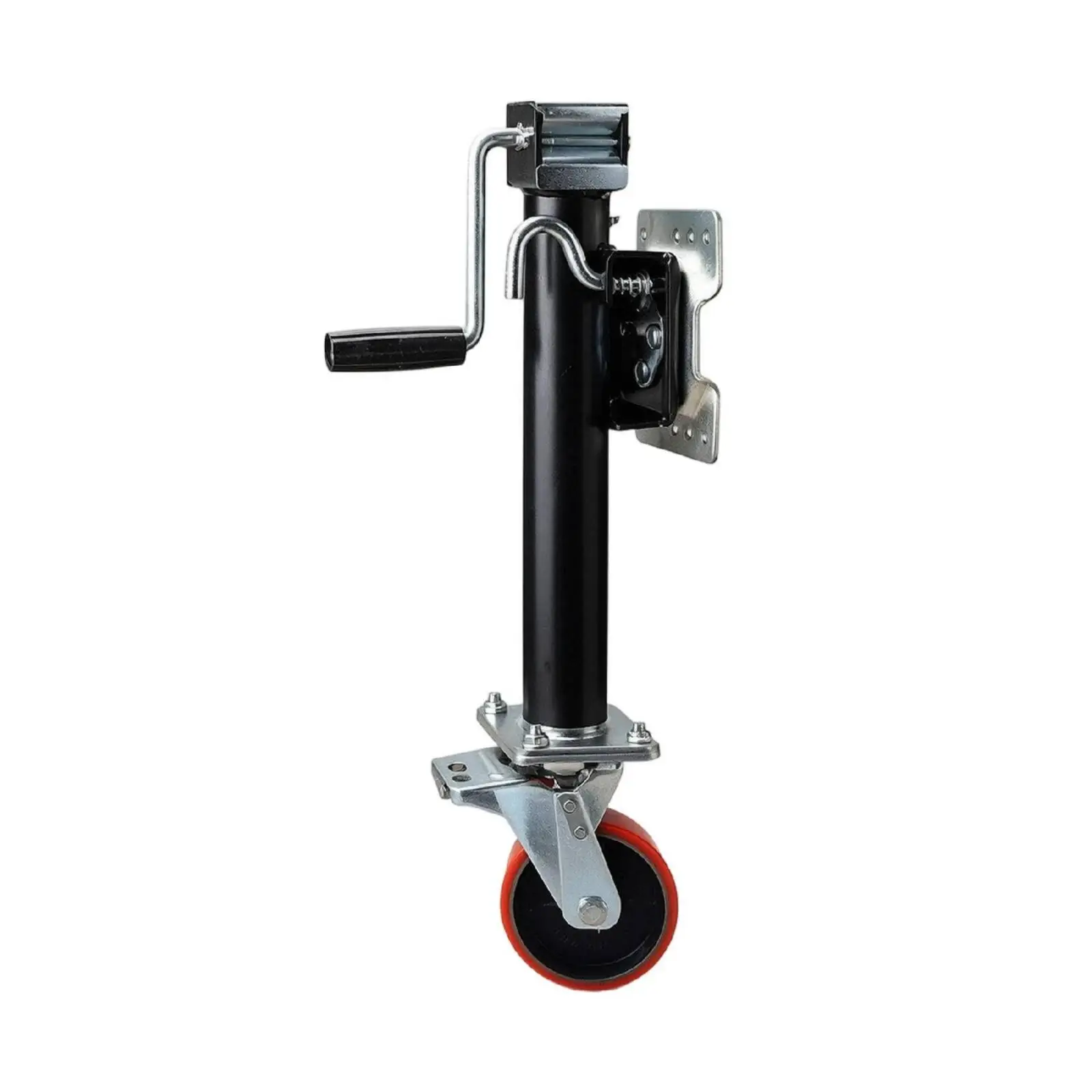Utility Trailer Support Jack 2000 LB Capacity Steel Body with Red Guide Wheel for RV Stabilizing