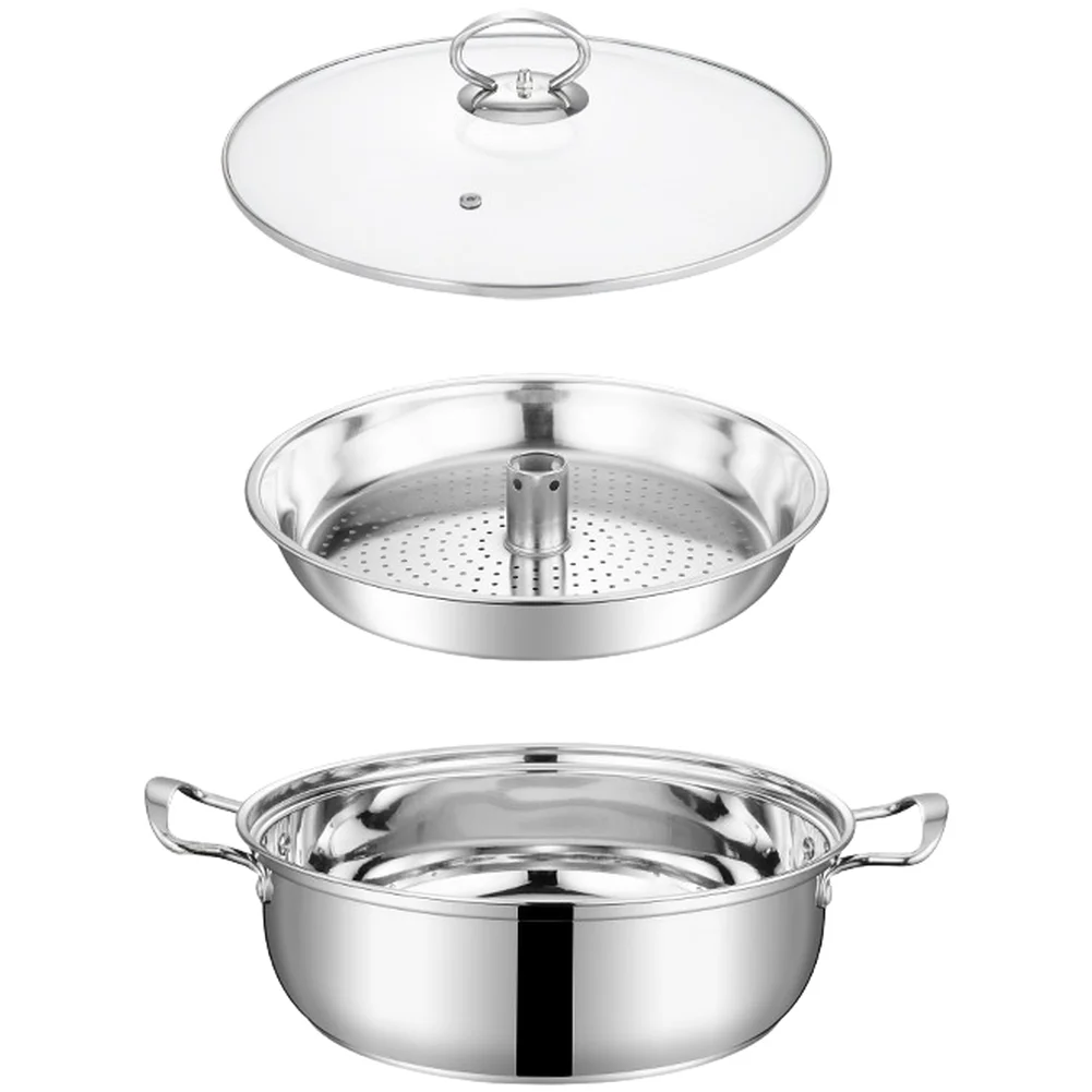 

Легкая пароварка из нержавеющей стали для морепродуктов и овощей, многофункциональная сауна-кастрюля с перфорированным поддоном