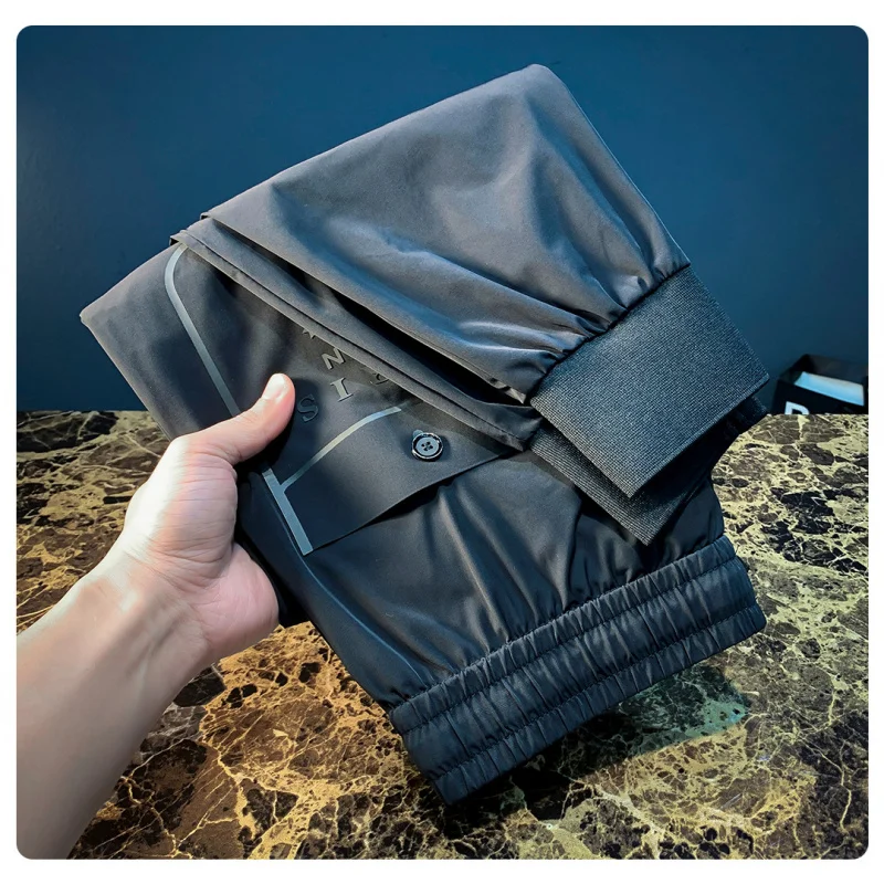 

Summer ultra-thin sports casual pants for men, fashionable, light luxury, elastic, breathable, quick drying slim fit pants