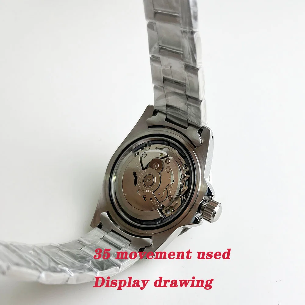 39.5 مللي متر NH35 ساعة ريترو شل قبة الزجاج يناسب الحركة NH35A/36/34 علبة الحركة مع عرض النطاق الترددي 20 مللي متر حزام الملحقات