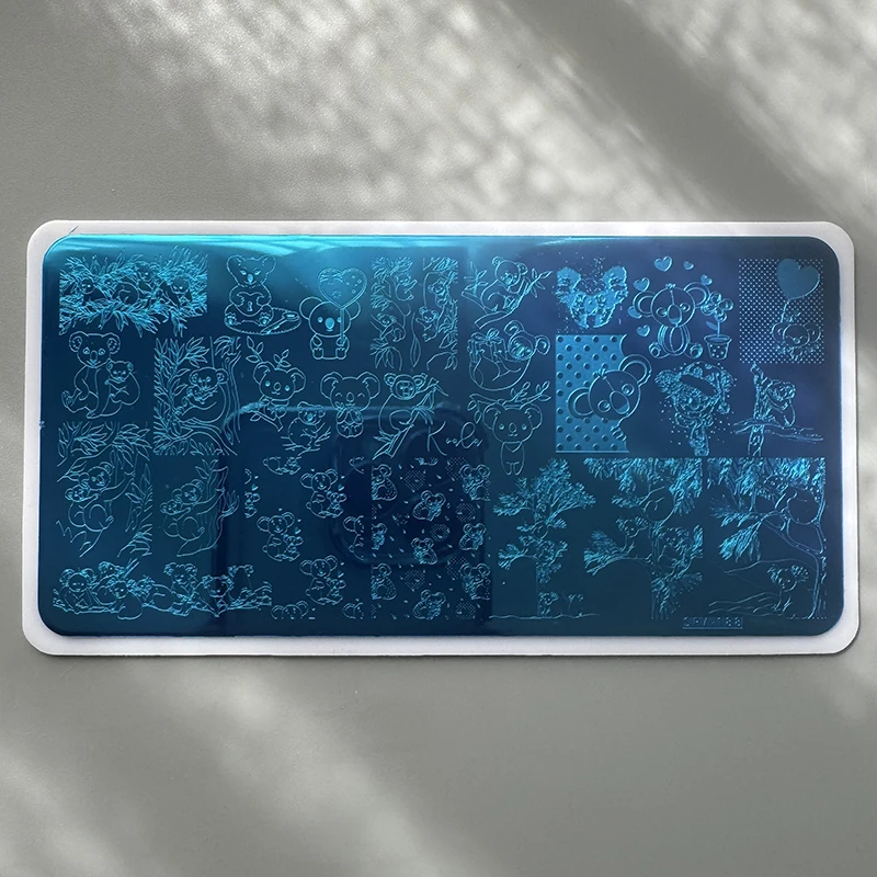XMQ NAIL STAMPING PLATES BEAR HEART IMAGE TEMPLATE