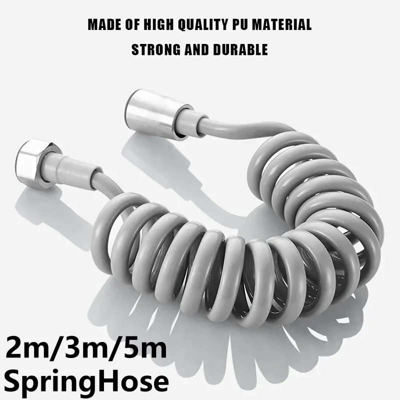 2m 3m 5m Spring Shower Hose Meters Water Plumbing Hose Plastic Bathroom Water Toilet Bidet Sprayer Telephone Line Soft Hoses
