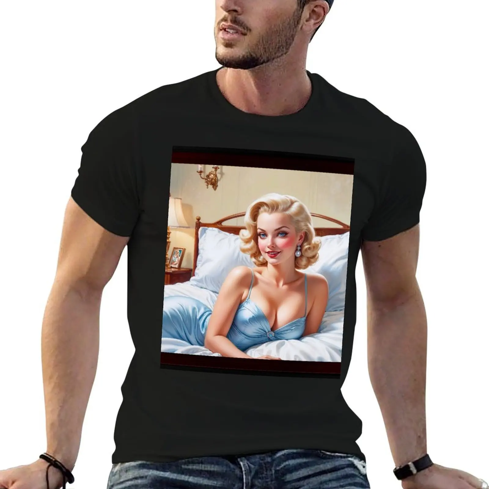 

man The t Bed by shirts AI Just cotton Astonishing Xzendor7 man for Fine t T-Shirt cotton Concept Is soft Art shirt