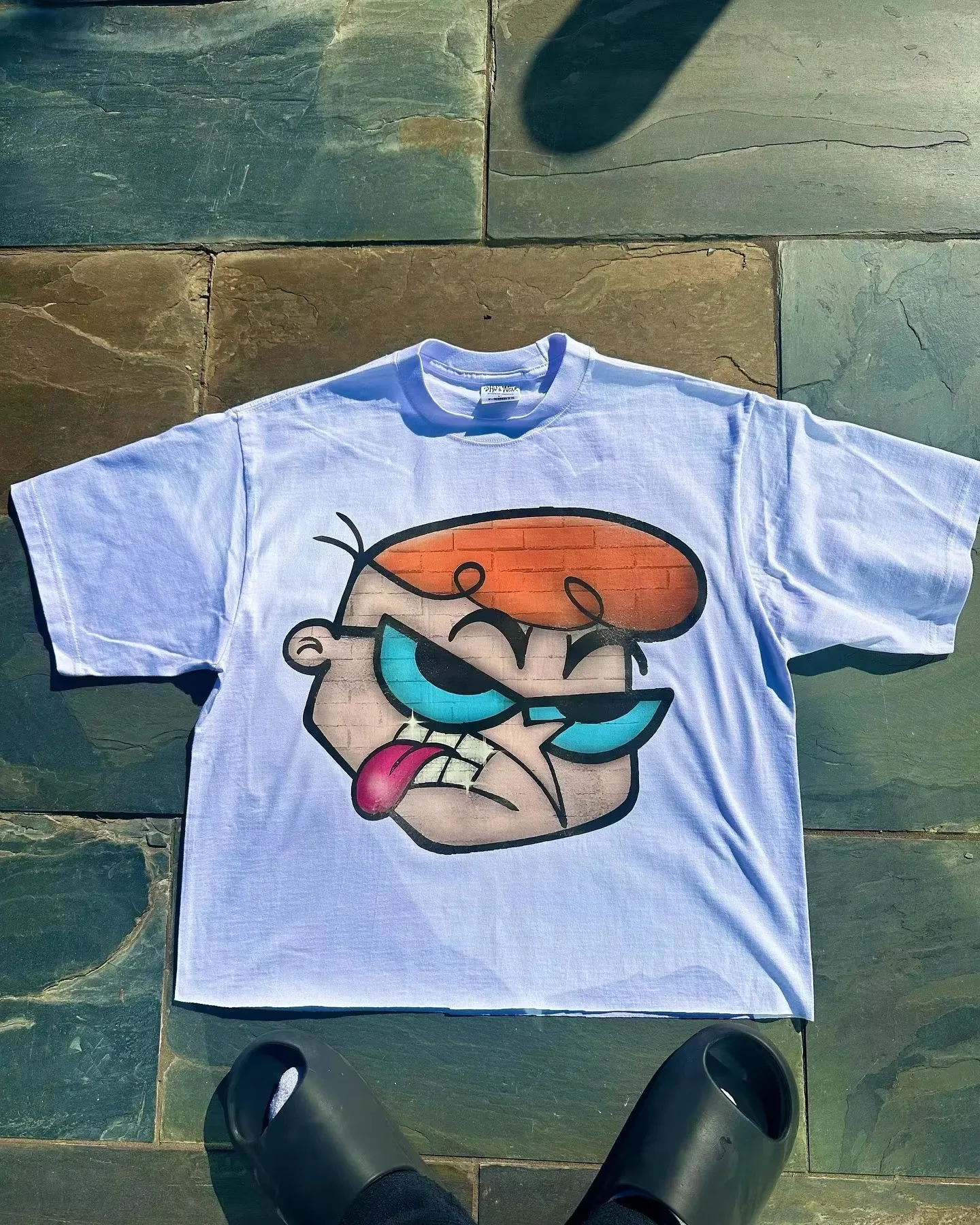 Vintage Trendy Spiky‑Hair Big‑Mouth Sparkly‑Teeth Graphic Tee Cotton Mens Womens T-Shirt Y2K Streetwear