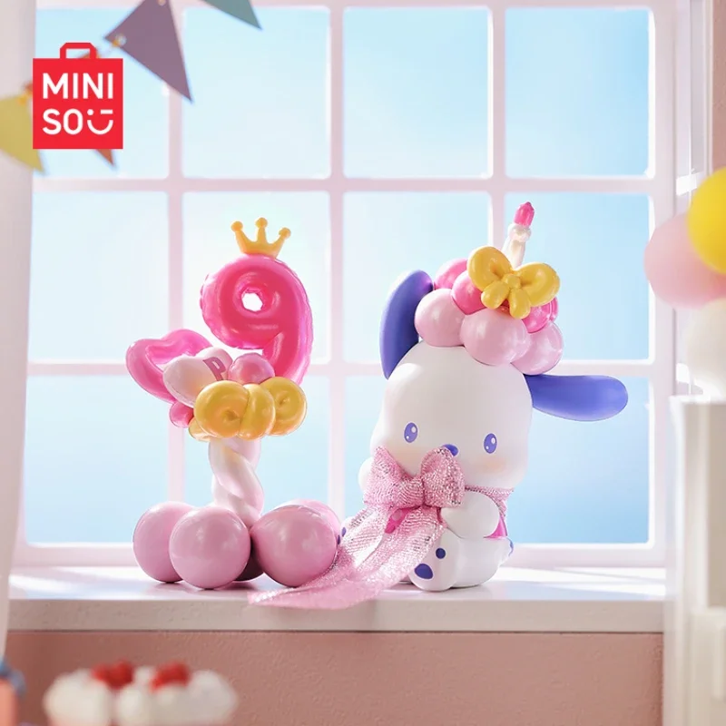 MINISO Pochacco Balloon Carnival Party seria blind box dekoracje kawałki Kawaii samochody zabawkowe wokół prezentów urodzinowych dla dzieci