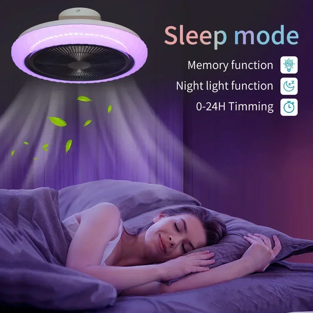 Imagem -06 - Ventilador de Teto Inteligente com Luz Led Tuya Wifi Controle Remoto Rgb Lâmpada do Teto com Bluetooth Alto-falante Música para Iluminação da Sala Estar