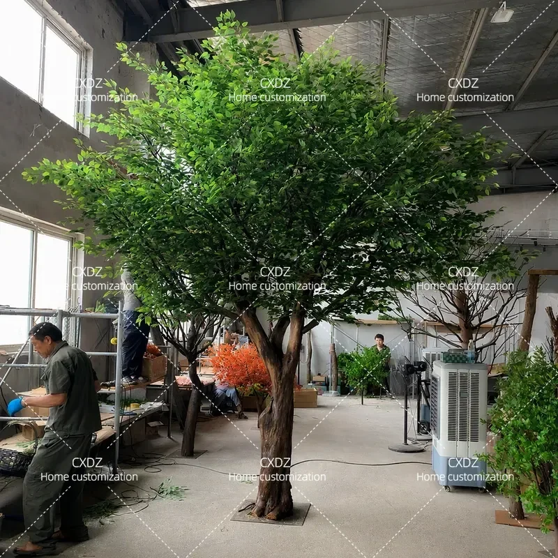 Large Artificial Banyan Tree Fake Wishing Tree Bionic Green Plants for Hotel Indoor Landscaping Outdoor Courtyard Scenic Spot