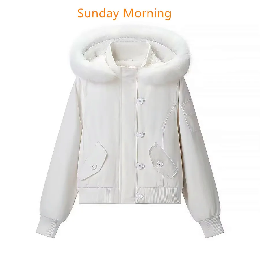 

Detachable Fur Collar Cotton Jacket American Retro Casual Versatile Autumn Winter Hot Selling New Item