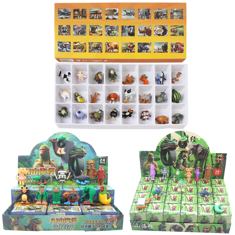 

8/24Pcs Italian Brainrot Anime Action Figure Set Tung Tung Sahur Tralalero Tralala Bombardino Crocodilo Figures Model Toy Gifts