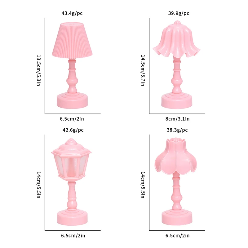 1:12 Dollhouse Miniature Flower Bud Table Lamp Night Light