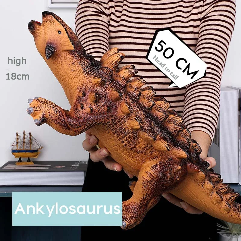 68CM Big Size Dinosaur Toy Jurassic Park Tyrannosaurus Rex Soft Puppets Velociraptor Shark Dinosaur Worlds Model Toys for Boys