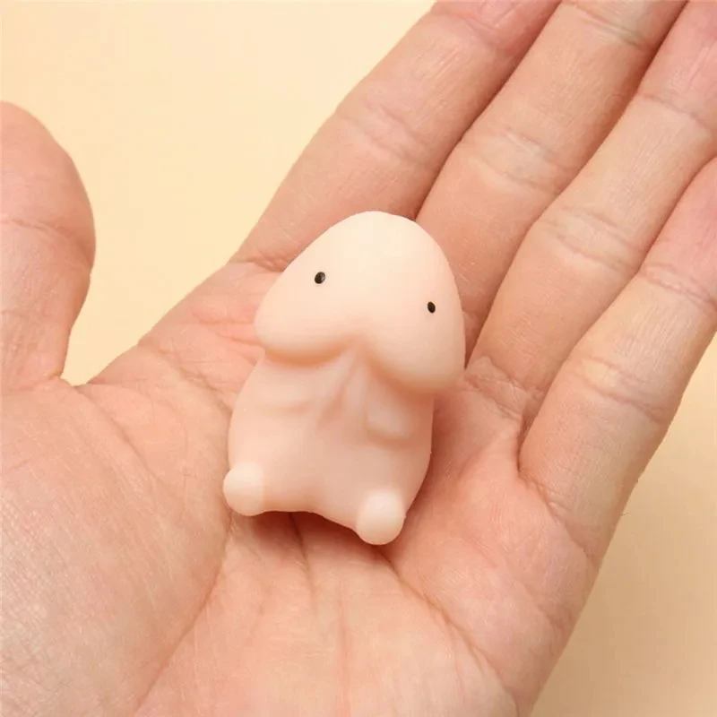 2pcs Spoof Penis Shape Slow Rebound Decompression Toy Funny Stress Relief Relax Pressure Toys April Fool\'s Day Gift 4cm