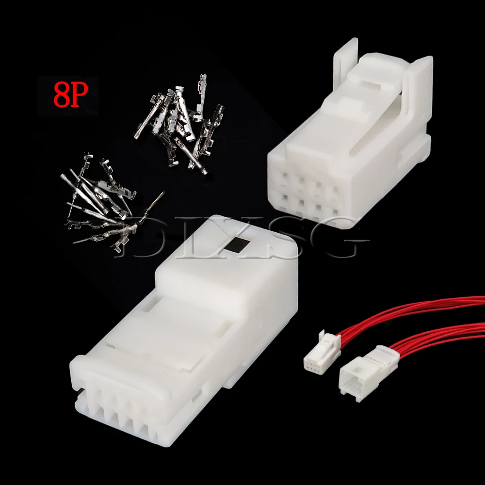 1 Set 8 Pin 1565804-1 1717103-1 1376352-1 Car Driving Recorder Rearview Mirror Wire Connector for Toyota 90980-12551 90980-12221