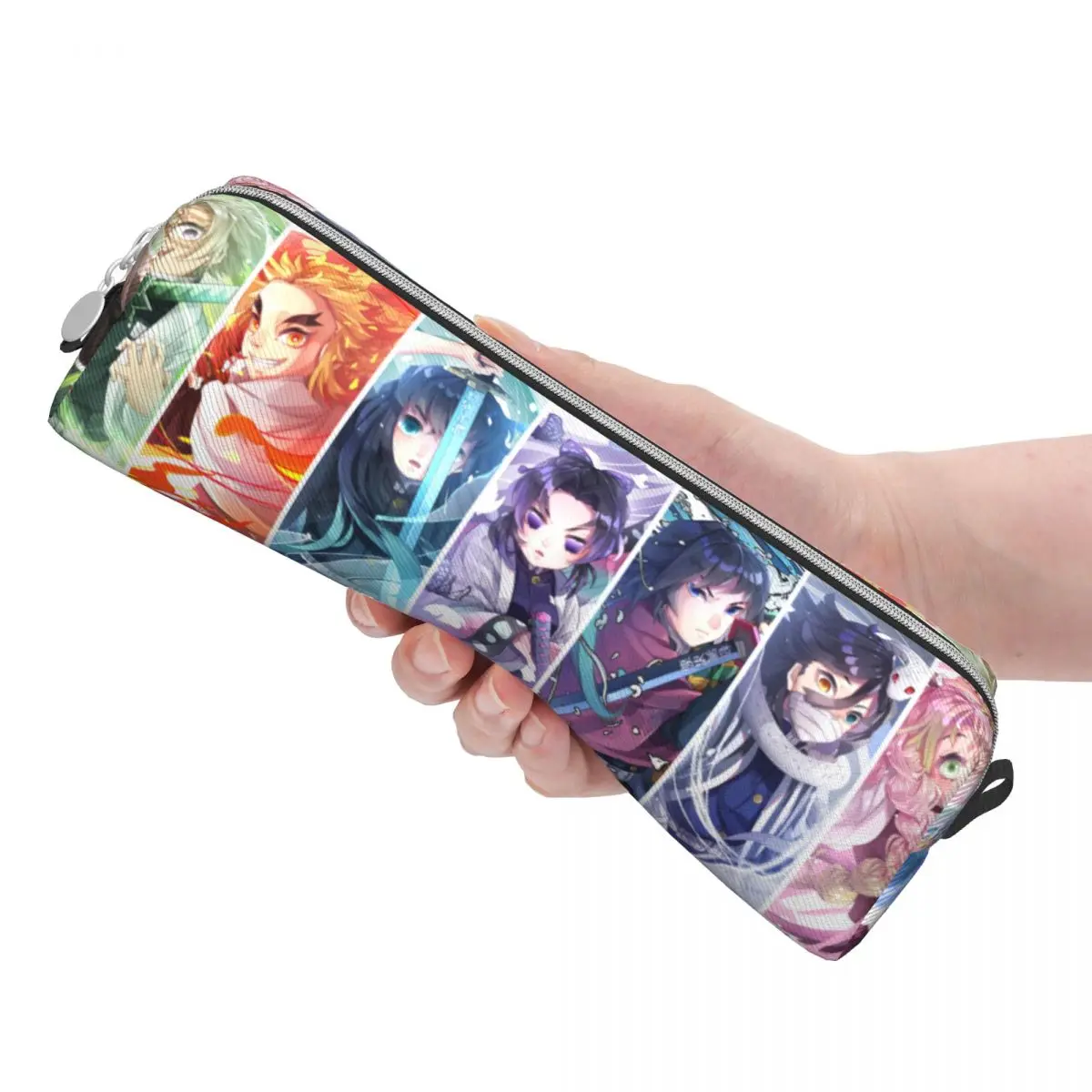 Imagem -03 - Demônio Slayer Kamado Nezuko Lápis Case Grande Capacidade Pencil Pouch Pen Box para Estudante Escritório Papelaria Zipper Kochou Shinobu