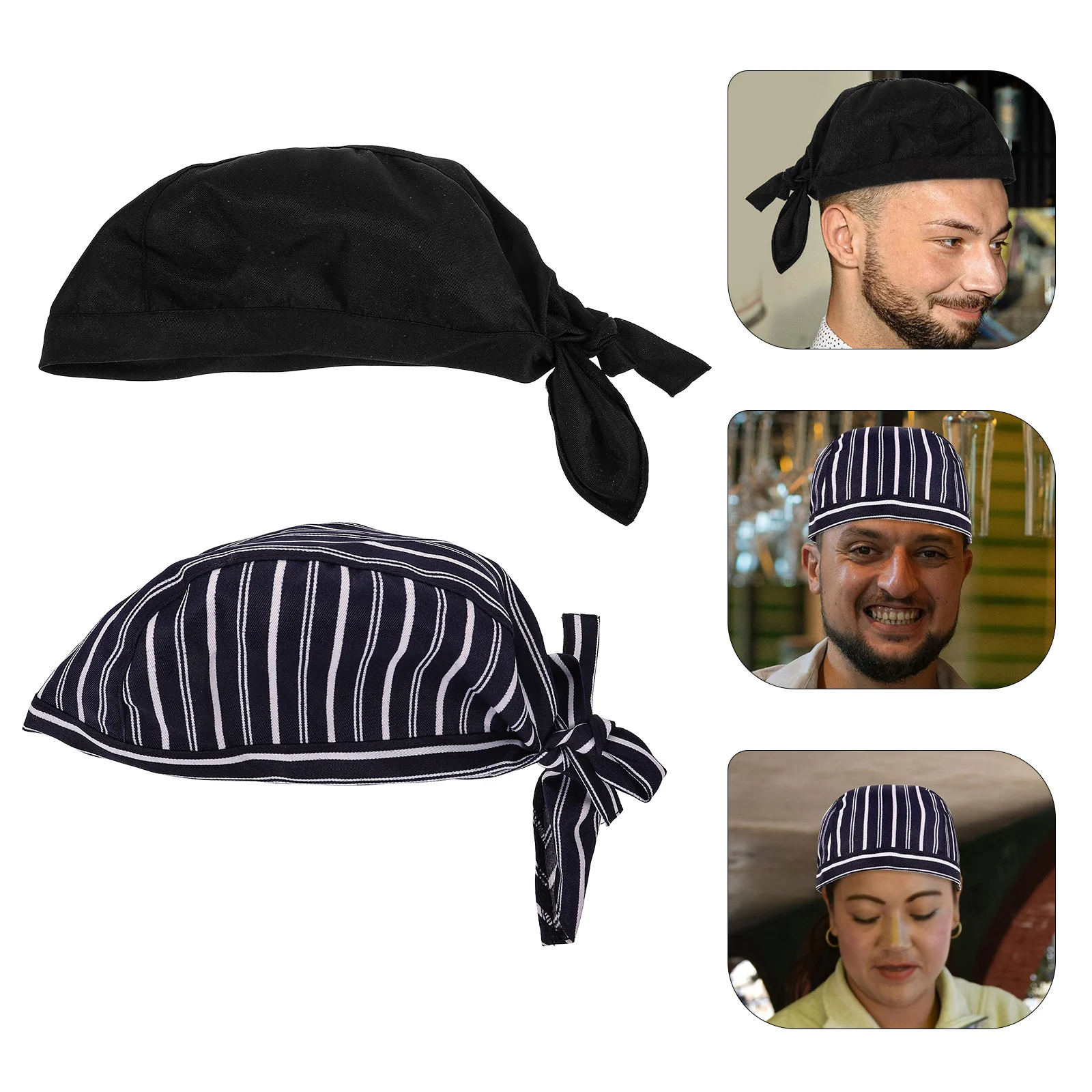 2Pcs Kitchen Chef Hat Premium Washable Cooking Hat for Men Women Servers Bakers Adjustable Workwear Restaurant Supply