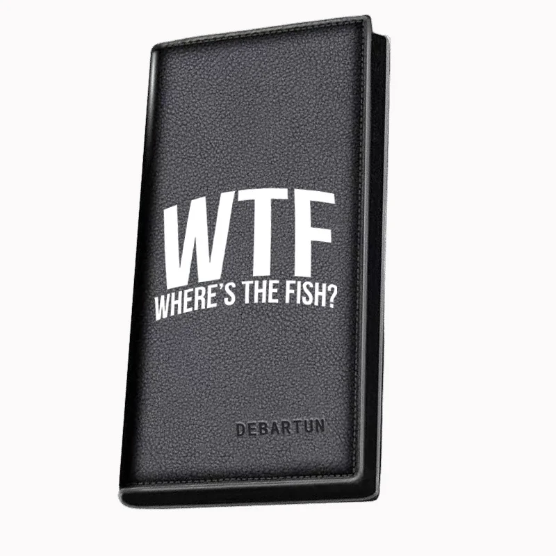 WTF,where fish? Question mark. Men's Long Wallets Business Stylish Printing Design Casual Use Christmas Valentine's Father's Day