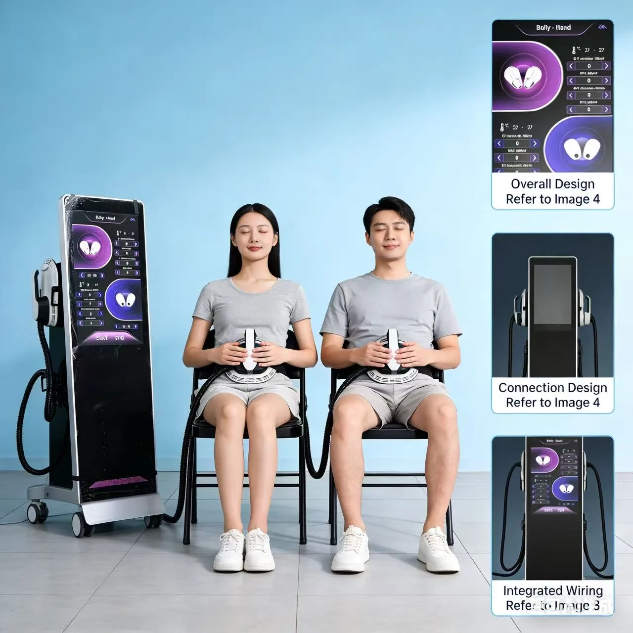 

WiFi connection four-hand latest smart 19 Tesla 8500W ABS stand-up shaping muscle beauty fat burning Slyric