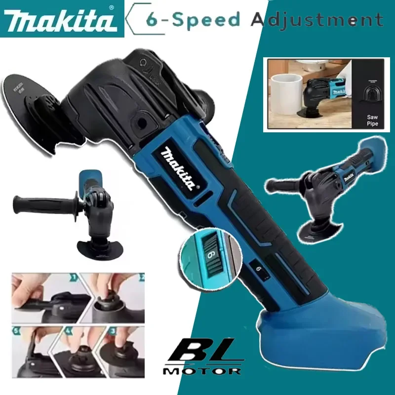

Makita Cutting Woodworking Power Tool 600W Oscillating Multi Function Tool 20000OPM Electric Saw Trimmer for 21V 18V Battery