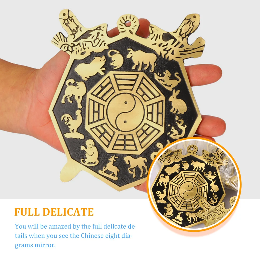 

Eight Diagrams Mirror Chinese Style Wall Hanging Brass Ornament for Home Desktop Decoration Blessing Evil Exorcism Craft